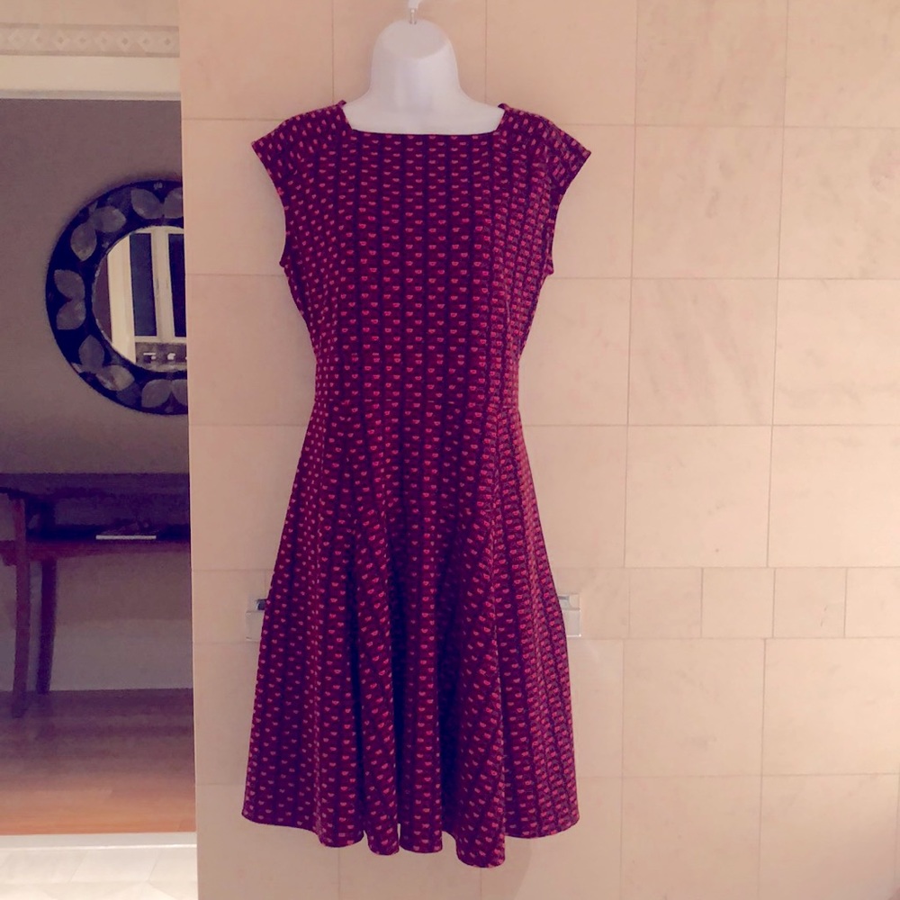 Land’s End Red Cap Sleeve Dress size 10